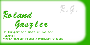 roland gaszler business card